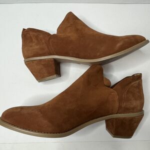 Kelsi Dagger Brooklyn Kenmare Brown Suede Block Heel Booties